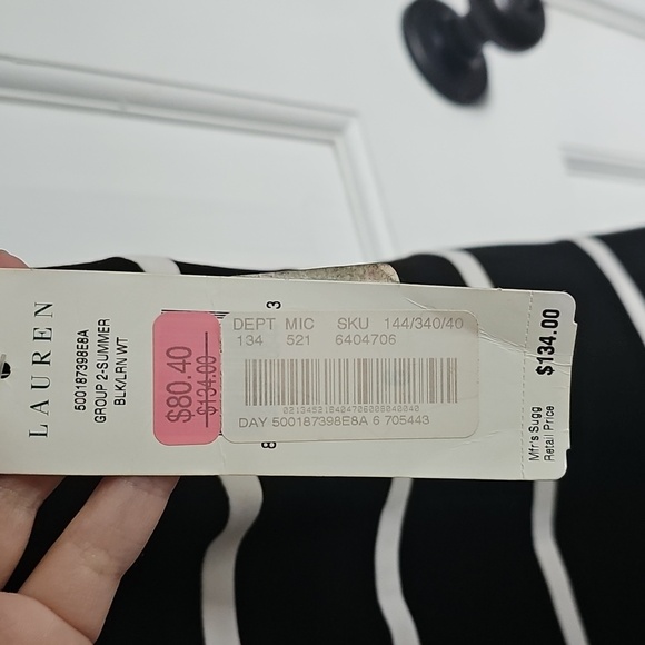 Ralph Lauren Black Dress with White Accents Size 6 - Picture 5 of 7